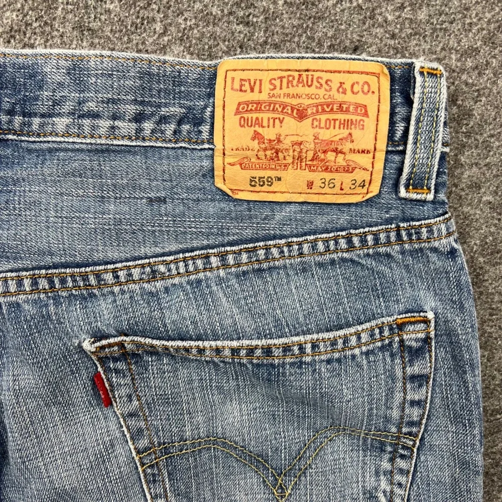 Levi's 559 Relaxed Straight Jeans Mens 36x34 Blue‎ Fits 34x33 Denim 100% Cotton